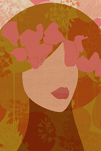 Bohemian Floral Portrait Art Print