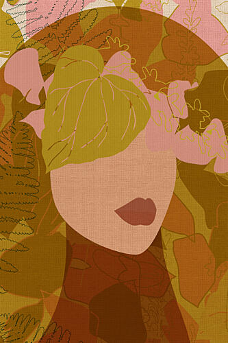 Botanical Woman Portrait Art Print
