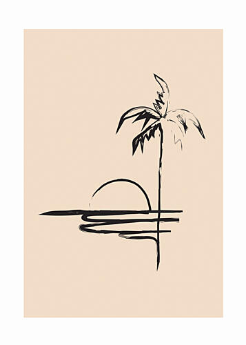 Palm Sunset Horizon Art Print
