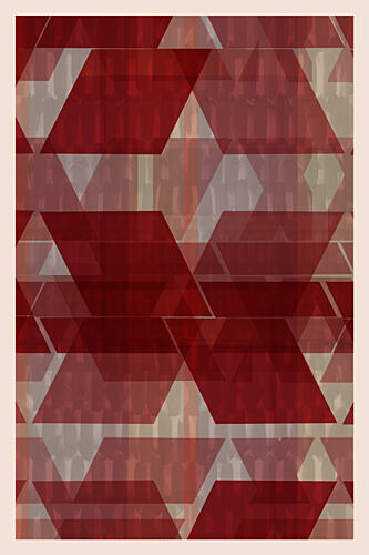 Red Geometric Layers Art Print by Cartissi