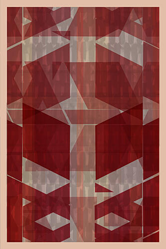 Modern Red Geometry Art Print by Cartissi