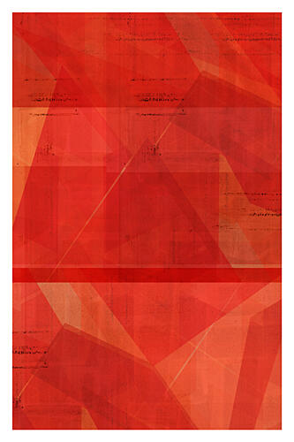 Red Geometric Layers Art Print by Cartissi