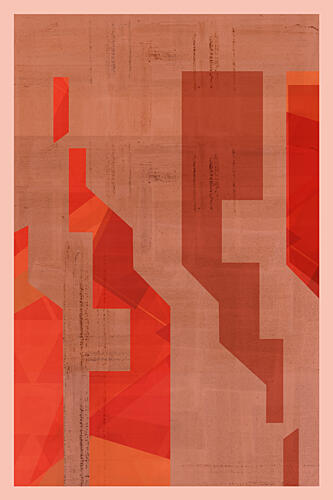 Orange Geometric Forms Art Print by Cartissi
