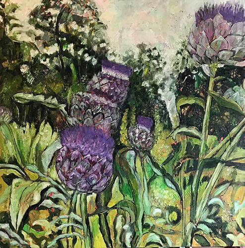 Purple Artichoke Garden Art Print