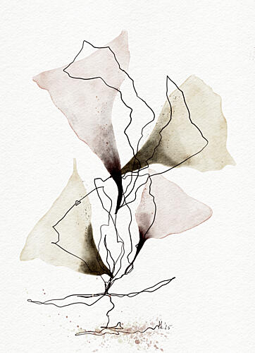 Abstract Botanical Flow Art Print by Ankie Kooi