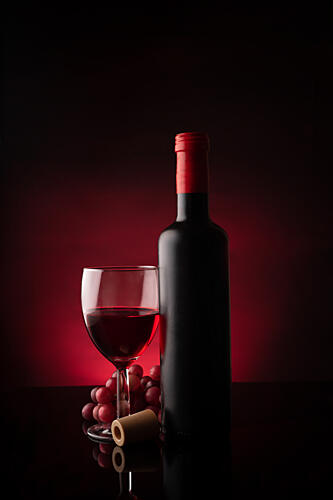 Elegant Wine Bottle Glass Art Print by Hagermohammed
