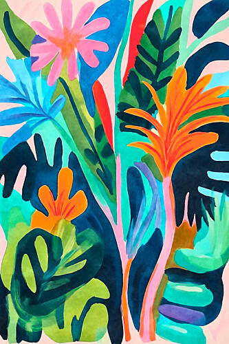 Vibrant Tropical Foliage Art Print