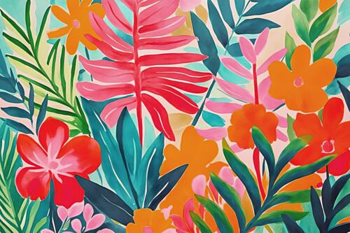Vibrant Tropical Garden Art Print