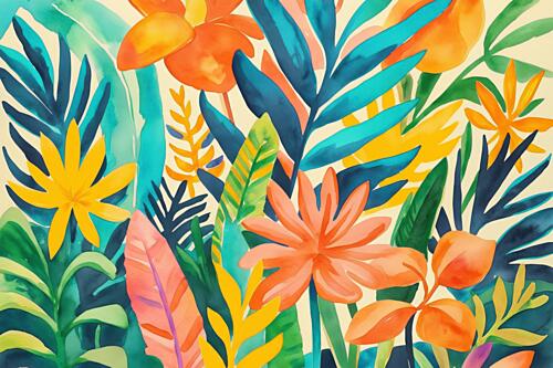 Vibrant Tropical Garden Art Print