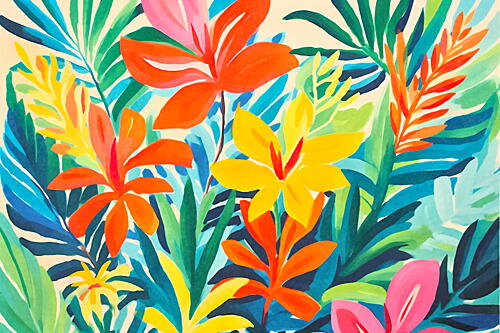 Vibrant Tropical Garden Art Print
