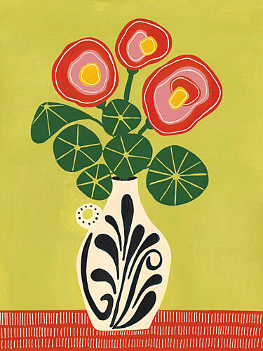 Vibrant Botanical Vase Art Print