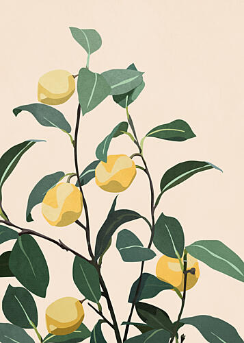 Fresh Lemon Branches Art Print