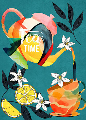 Colorful Tea Time Art Print