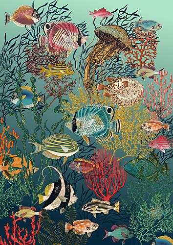 Vibrant Coral Reef Life Art Print