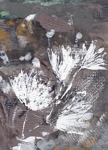 Textured White Flowers Art Print