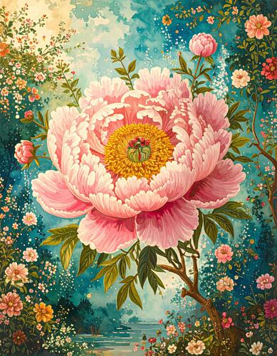 Enchanted Peony Garden Art Print