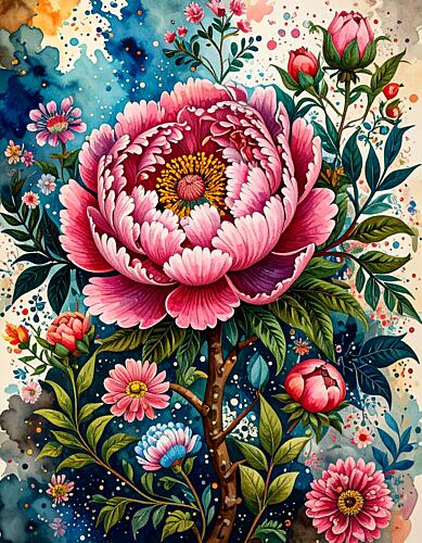 Vibrant Pink Peony Art Print by Kay Shanley