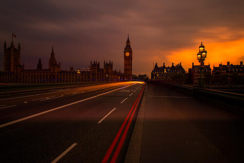 Big Ben Twilight Trails Art Print