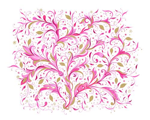 Pink Florentine Pattern Art Print