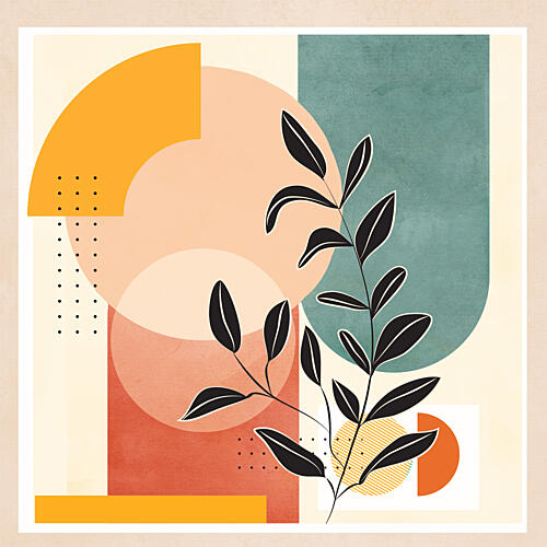 Abstract Botanical Forms Art Print