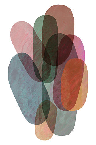 Layered Organic Abstract Shapes Art Print by Cartissi