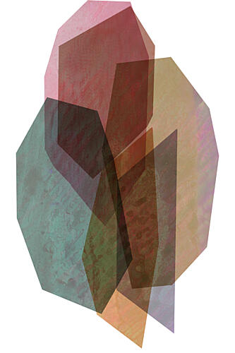 Muted Geometric Layers Art Print by Cartissi