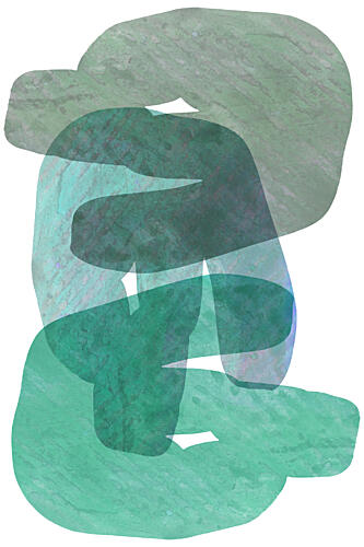 Serene Green Shapes Art Print by Cartissi