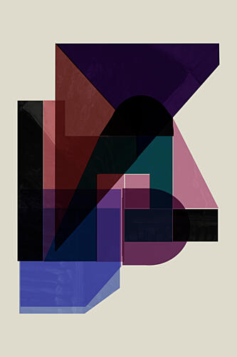 Layered Geometric Forms Art Print by Cartissi