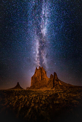 Milky Way Mountain Night Art Print