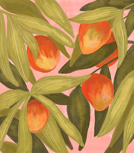 Sweet Peach Grove Art Print