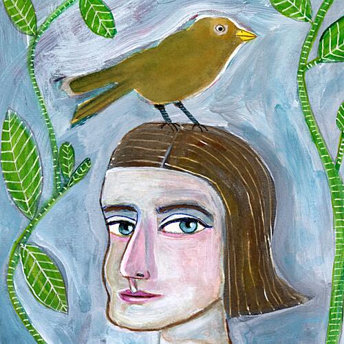 Whimsical Bird Portrait Art Print