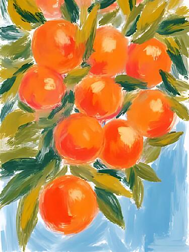 Vibrant Orange Harvest Art Print