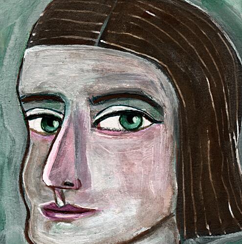 Enigmatic Green Eyes Art Print