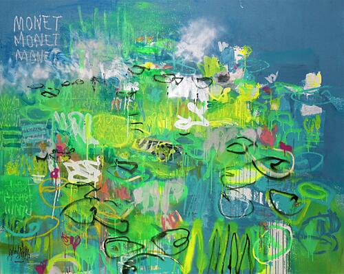 Vibrant Abstract Water Garden Art Print