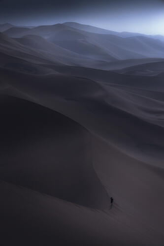 Blue Desert Wanderer Art Print