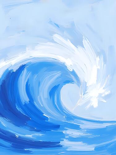 Dynamic Blue Wave Art Print