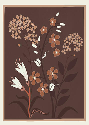 Stylized Botanical Blooms Art Print