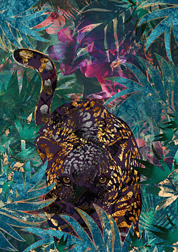 Golden Jungle Panther Art Print
