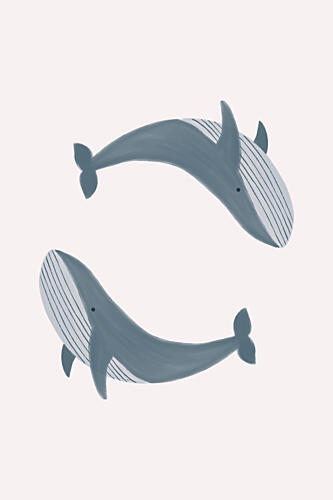 Gentle Blue Whales Art Print