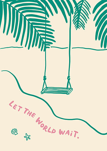 Tropical Beach Swing Art Print