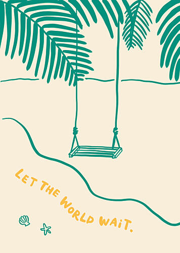 Tropical Beach Swing Art Print