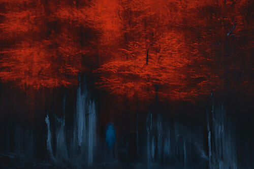 Red Forest Spirit Art Print