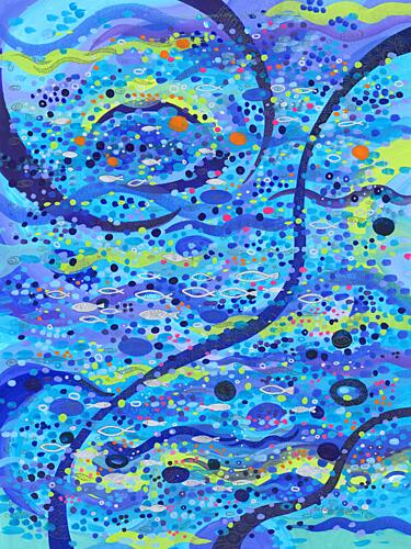 Waves and Shoals of Fish Art Print