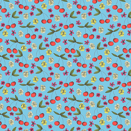 Vibrant Cherry Floral Art Print