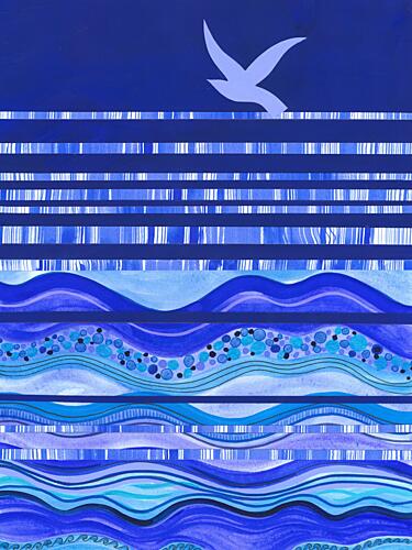 Skimming the Ocean Waves Art Print