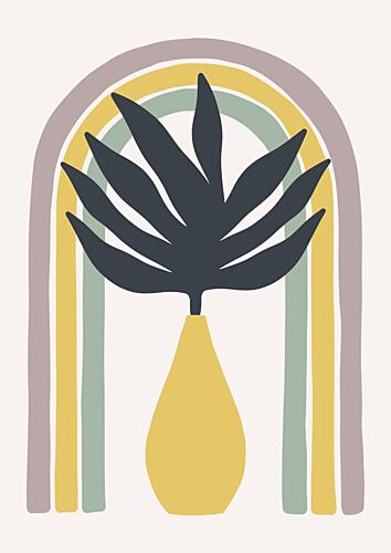 Boho Rainbow Plant Art Print