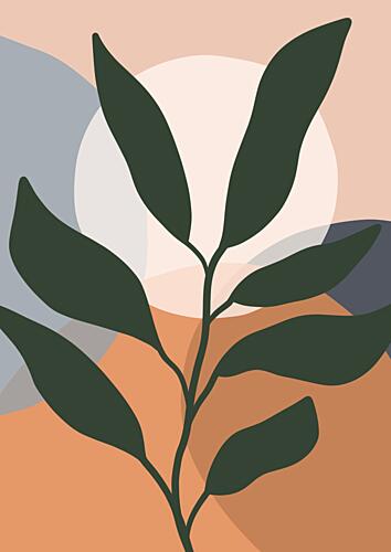 Earthy Botanical Glow Art Print
