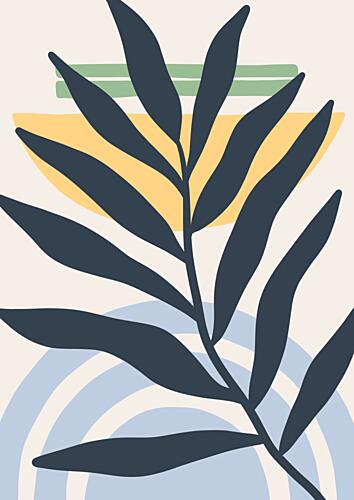 Muted Botanical Curves Art Print