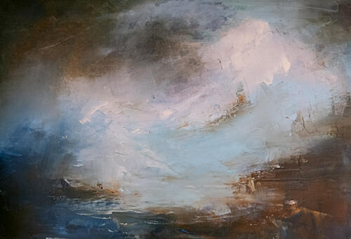 Turbulent Coastal Abstract Art Print by Nizaket Sinanovska