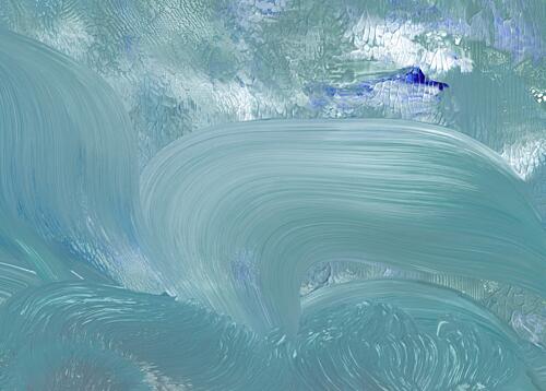 Blue Fluid Waves Art Print